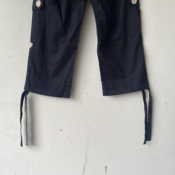 NWT Y2K Mariah Carey Dark Navy Blue Cropped Capri Cargo Pants Size 8 - Picture 14 of 14